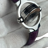 Gucci 6600L Turn Face Purple Leather Strap
