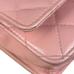 Chanel Pink Patent Quilted Wallet on Chain Bag 2012