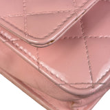 Chanel Pink Patent Quilted Wallet on Chain Bag 2012