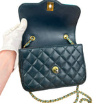 Chanel Quilted Mini Two-Tone Blue Day Flap Bag 2017