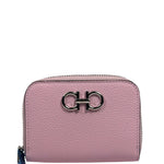 Salvatore Ferragamo Bubble Gum Calfskin Compact Zip-Around Wallet