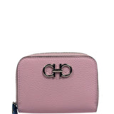 Salvatore Ferragamo Bubble Gum Calfskin Compact Zip-Around Wallet