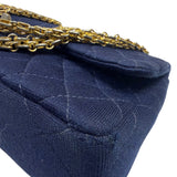 Chanel Navy Quilted Denim Double Flap Bag