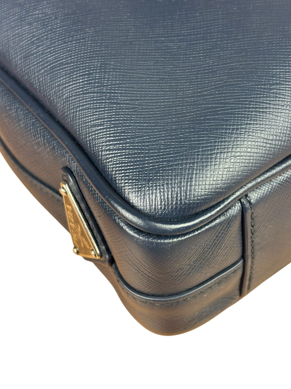 Prada Navy Saffiano Leather Laptop Work Bag