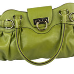 Salvatore Ferragamo Green Leather Marisa Shoulder Bag