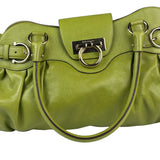 Salvatore Ferragamo Green Leather Marisa Shoulder Bag