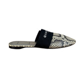 Givenchy Bedford Python-Embossed Leather Flat Mules