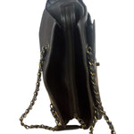 Chanel Vintage Black Calfskin Front Pocket Tote 1997