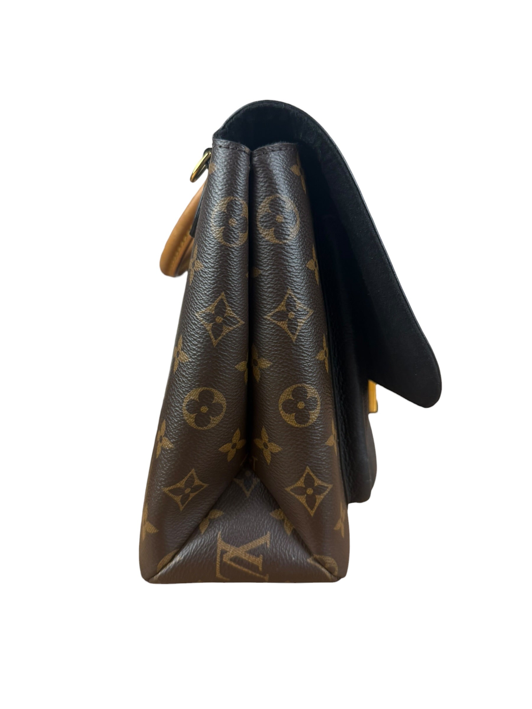Louis Vuitton Black Leather/ Monogram Marignan 2Way Bag