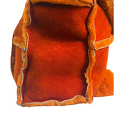 Chanel Orange Suede Shearling Patchwork Shoulder Bag 2001