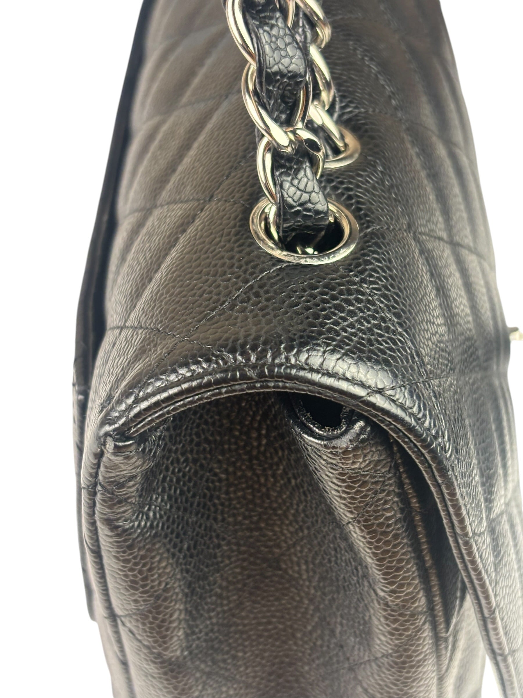 Chanel Black Caviar Quilted Flap Large Flap Bag 2006