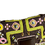 Fendi Canvas Baguette Dark Brown Beaded