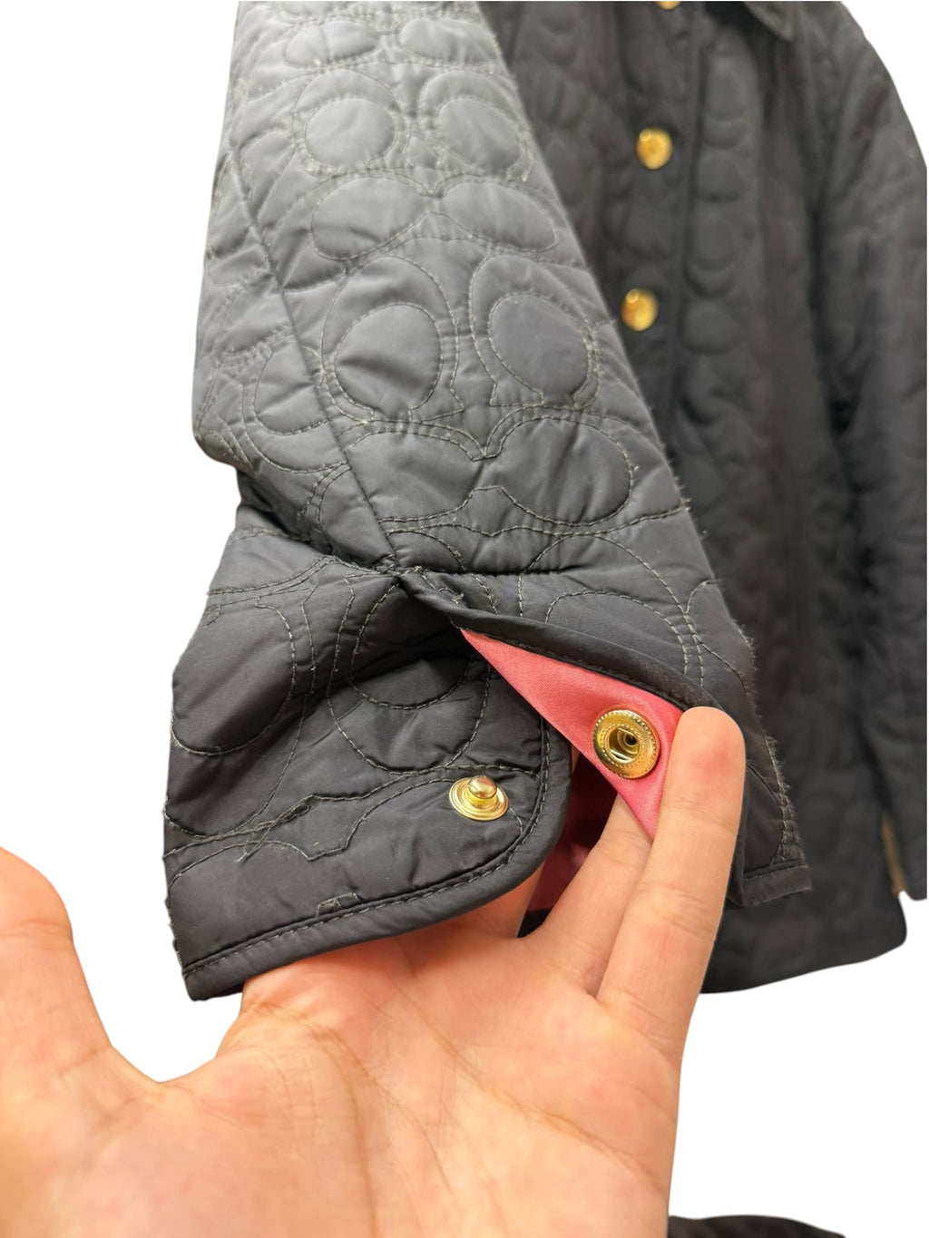Coach Signature Anagram Quilted Coat Black