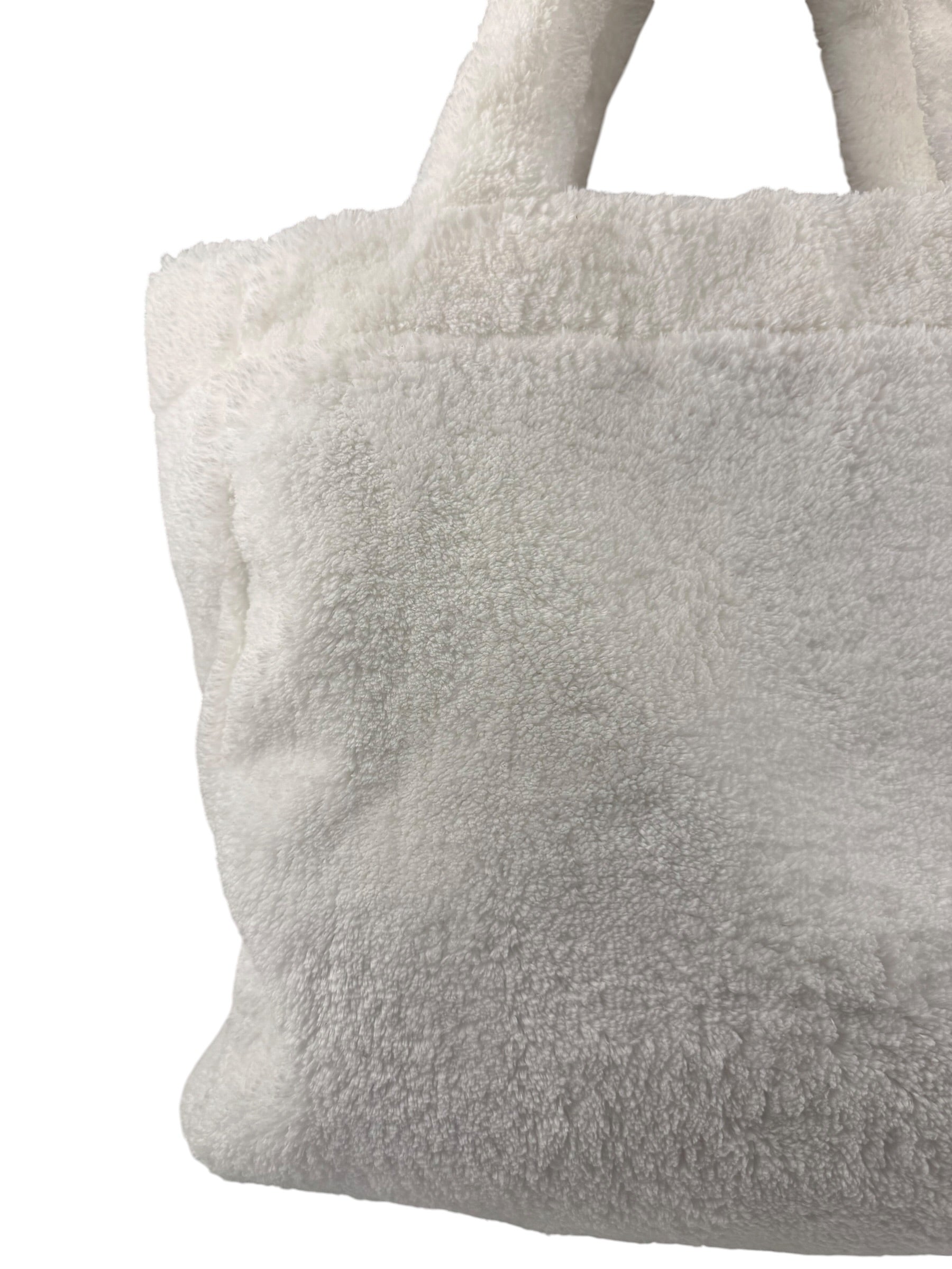 Prada White Terry Cloth Spugna Tote Bag
