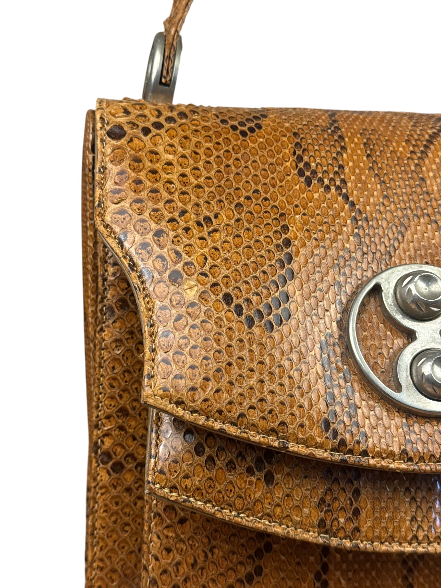 Vintage Snakeskin Top Handle Bag