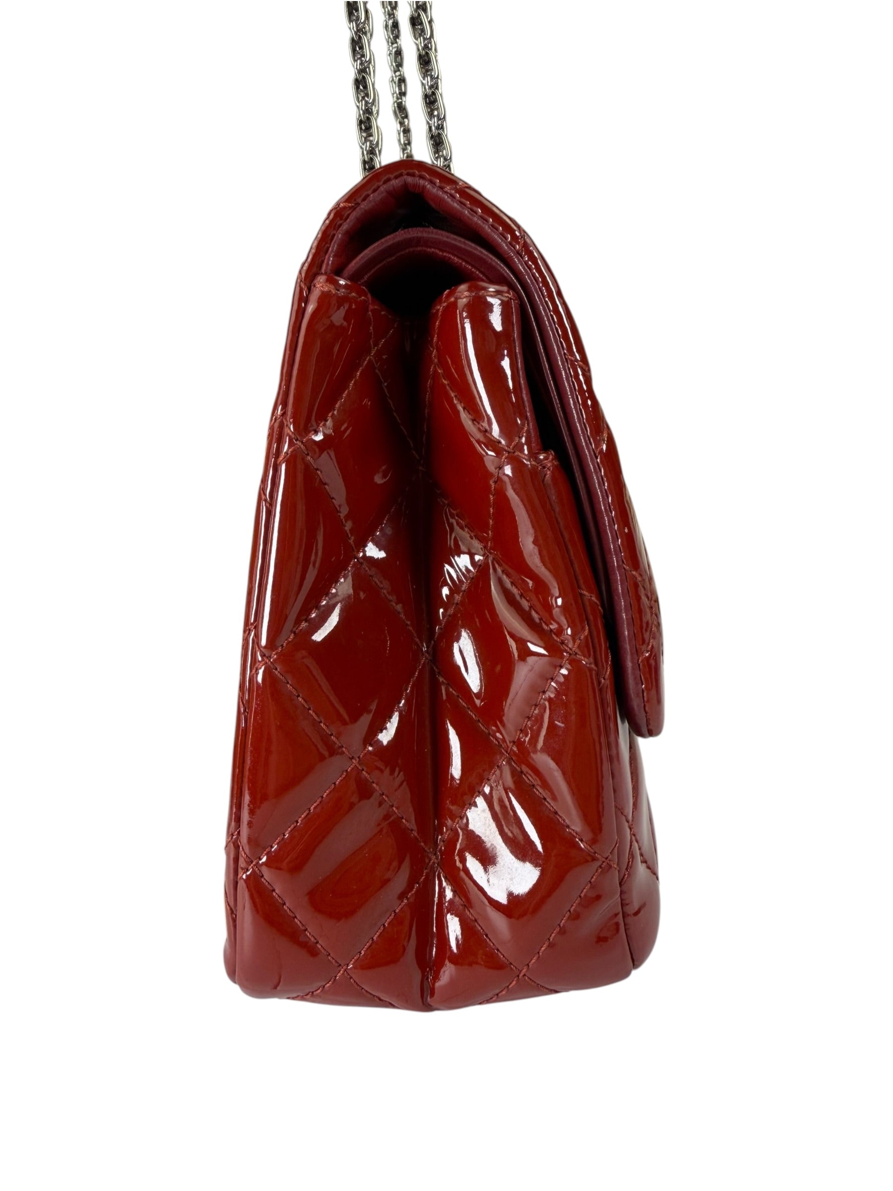Chanel Red Patent  Quilted Double 2.55 Flap 2009