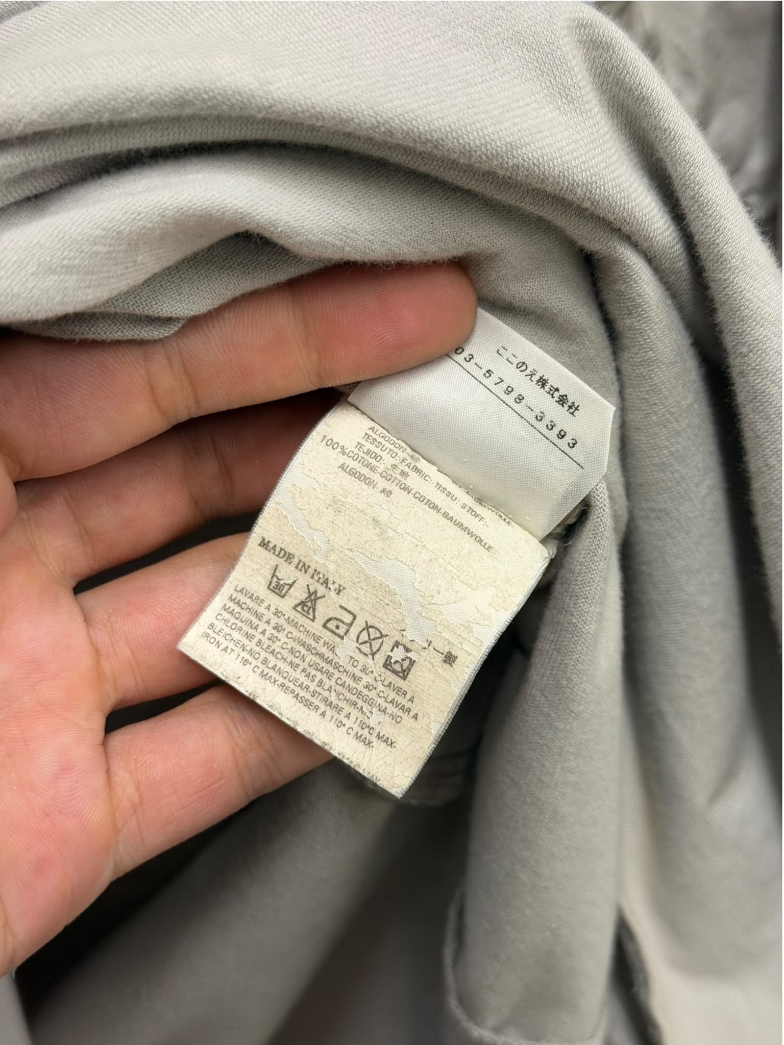 Maison Margiela MM6 ‘2 Fabrics’ Grey Long Sleeve Shirt Dress