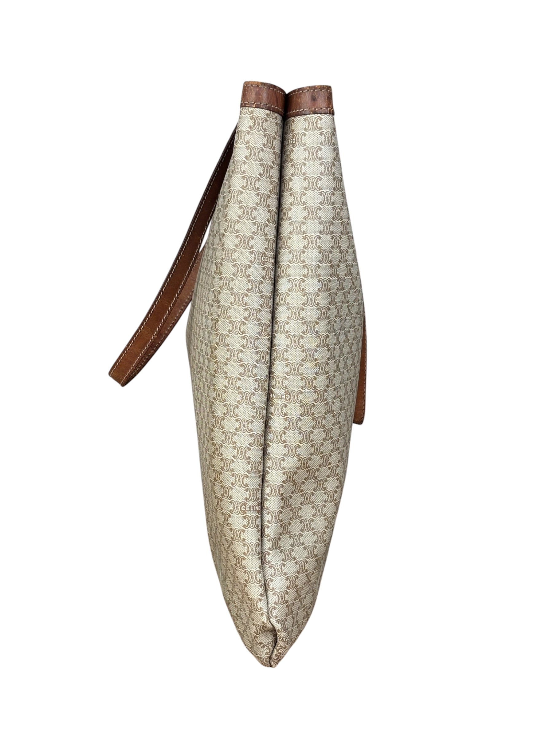 Celine Vintage Coated Canvas Macadam Shoulder Tote