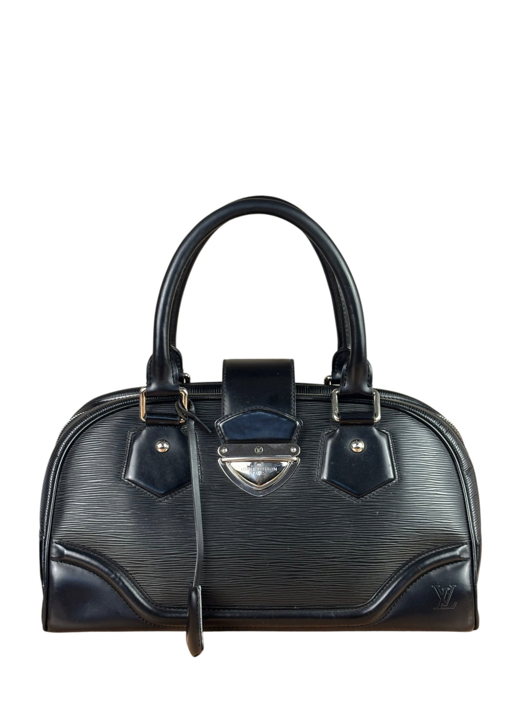Louis Vuitton Black Epi Leather Montaigne Bowling Handbag GM
