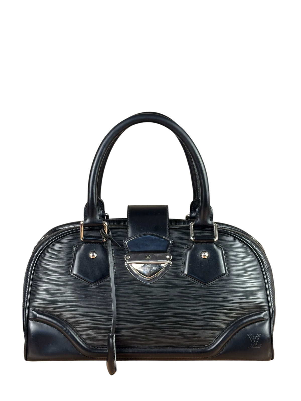 Louis Vuitton Black Epi Leather Montaigne Bowling Handbag GM