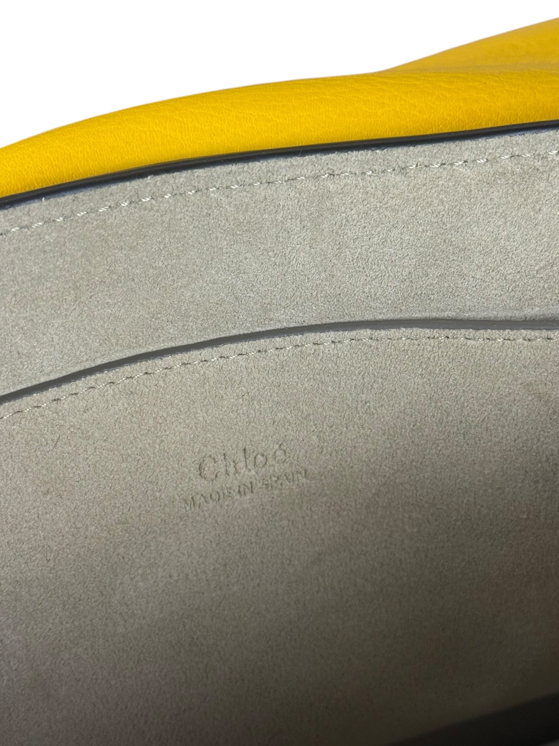 Chloé Suede/Calfskin Yellow Faye Shoulder Bag