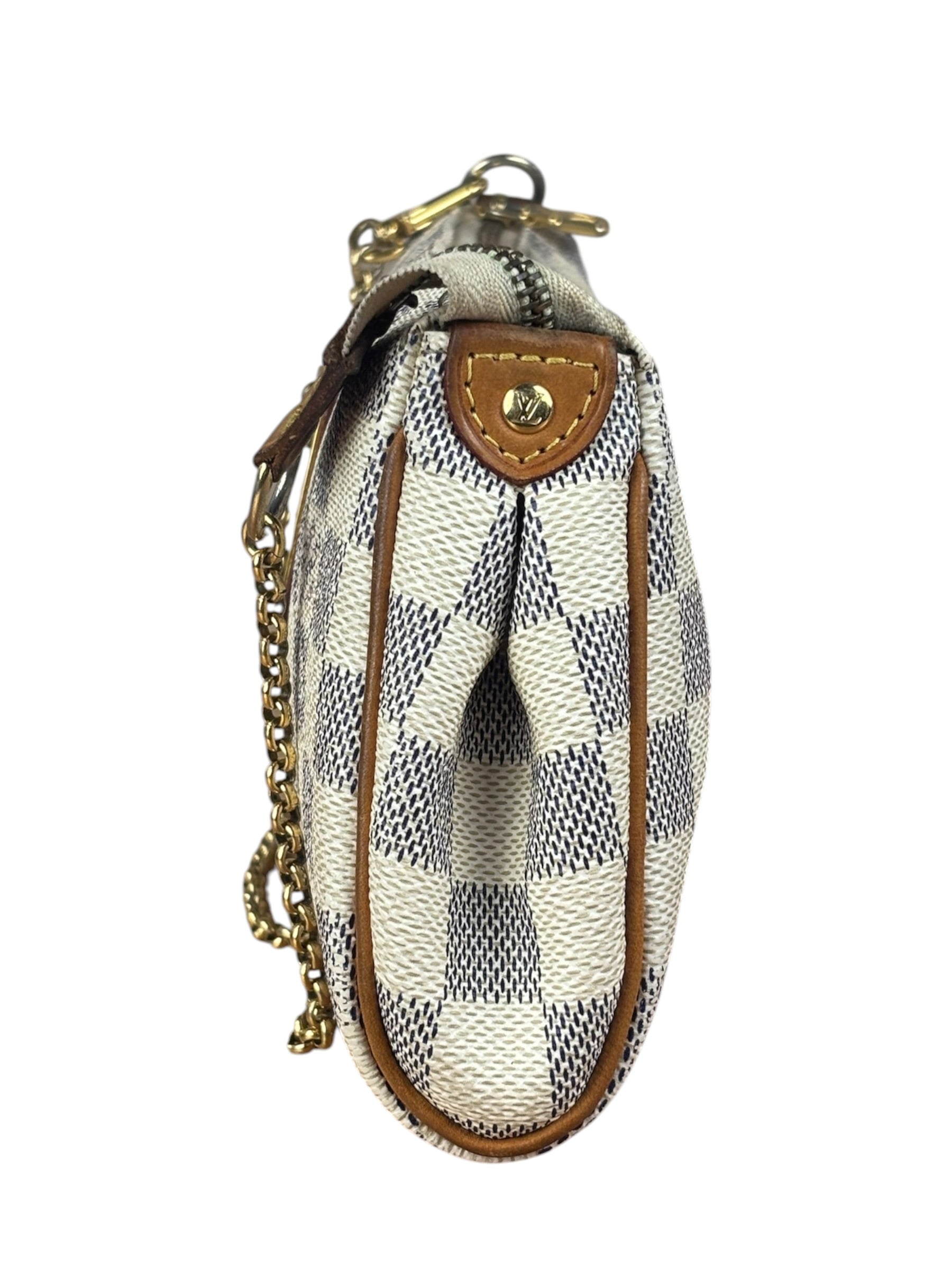 Louis Vuitton Damier Azur Eva Clutch Shoulder Bag