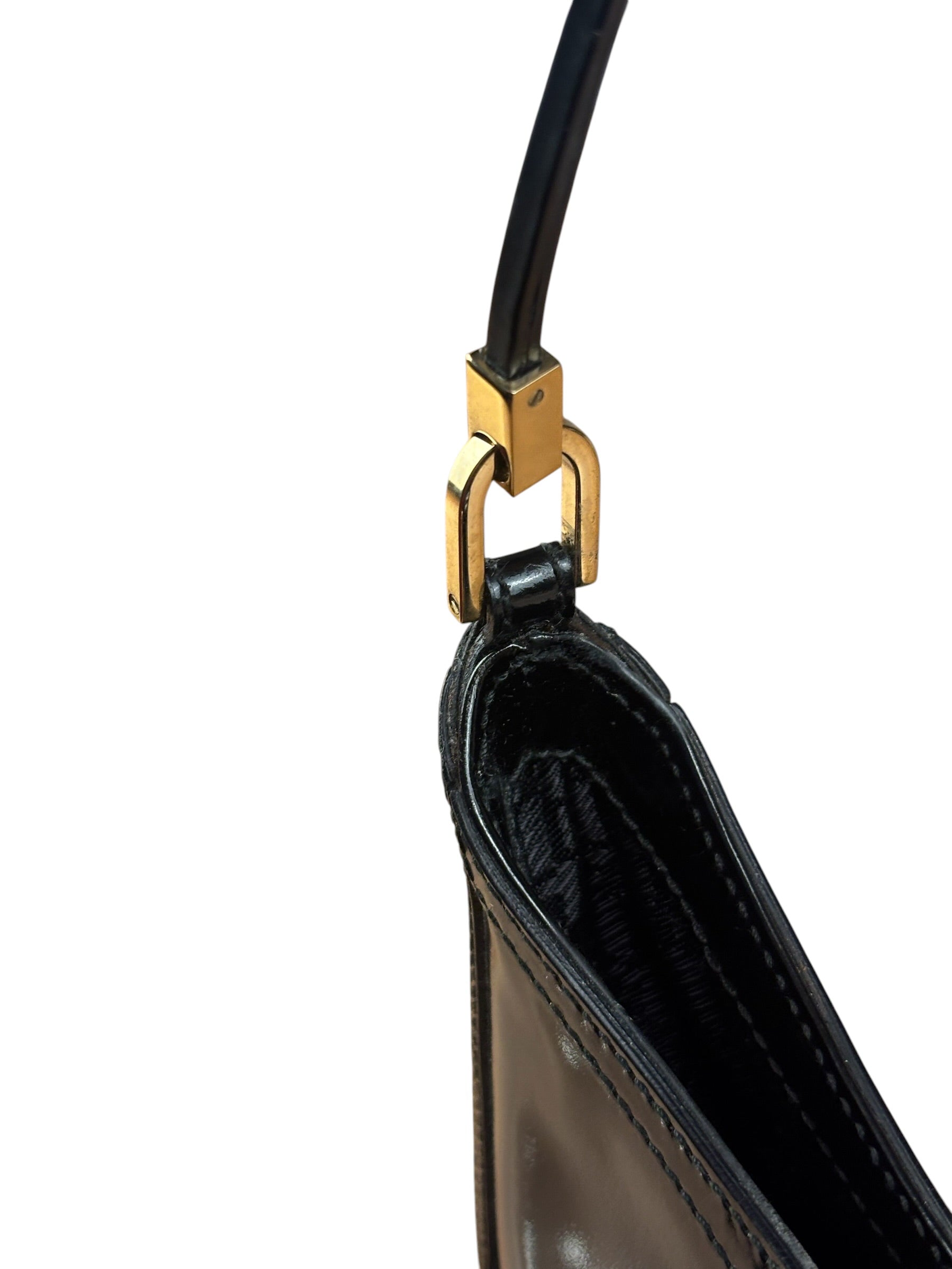 Gucci Mini Black Patent Shoulder Pouch