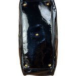 Gucci Black Patent Leather Horsebit Wave Shoulder Bag