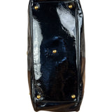 Gucci Black Patent Leather Horsebit Wave Shoulder Bag