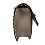 Valentino Neutral Garavani Calfskin Rockstud Crossbody Bag