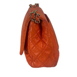 Chanel Orange Quilted Lambskin Flap Bag 2008