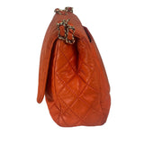Chanel Orange Quilted Lambskin Flap Bag 2008