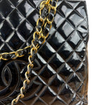 Chanel Black Patent Quilted Leather Timeless Shopping Tote Bag 2002