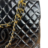 Chanel Black Patent Quilted Leather Timeless Shopping Tote Bag 2002