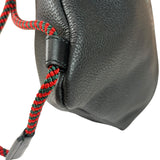 Gucci Black Leather Drawstring Backpack