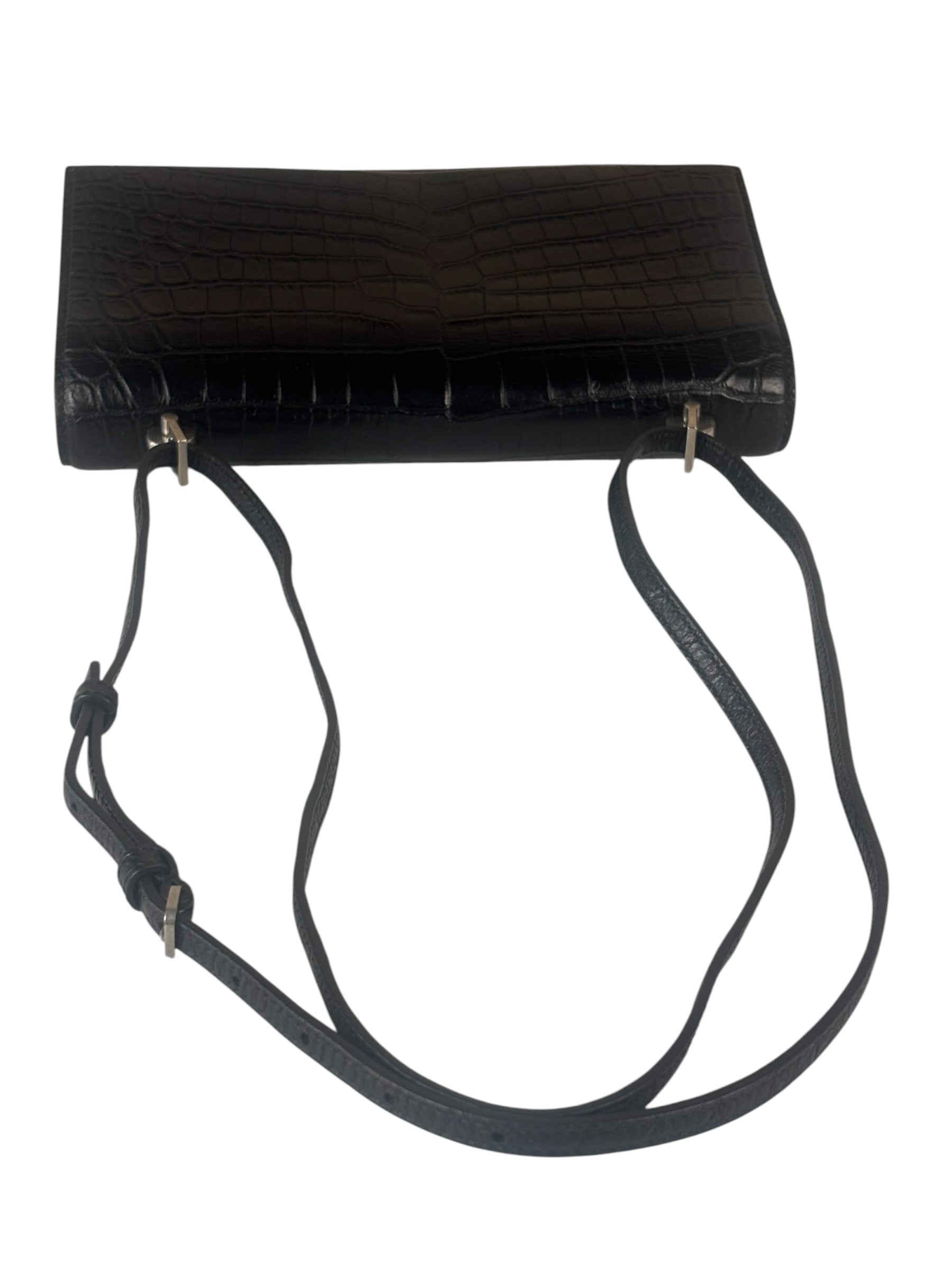 Saint Laurent Black Embossed Babylon Cross Body