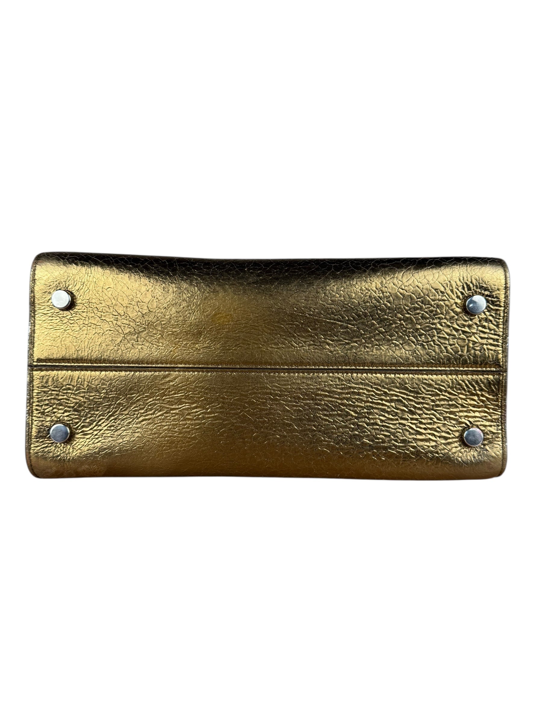 Christian Dior Diorever Gold Leather 2Way Handbag