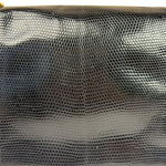 Chanel Black Lizard Leather Envelope Flap Bag 1986