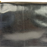 Chanel Black Lizard Leather Envelope Flap Bag 1986