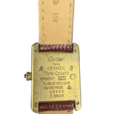 Cartier Must De Tank Champagne Dial Burgundy Lizard Strap