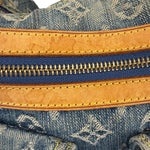 Louis Vuitton Vintage Denim Leather Trim Monogram Baggy Hobo Bag PM