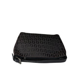 Fendi Vintage Black Zucchino Mini Oyster Pochette