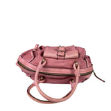 Salvatore Ferragamo Pink Nylon/Leather Bowler Bag