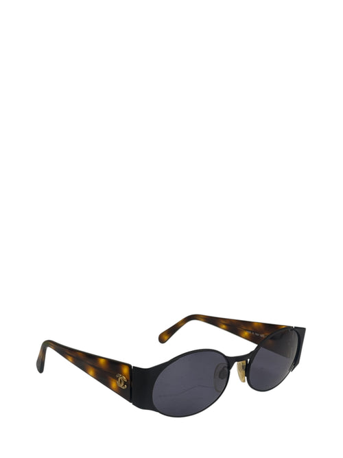 Chanel Tortoise-Shell Oval Sunglasses RX