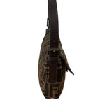 Fendi Brown Leather Trim Baguette