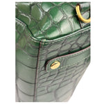 Coach Green Croc-Embossed Ashley Satchel Shoulder Bag