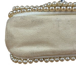 Chanel White Leather/Canvas Pearl Crossbody Flap 2003
