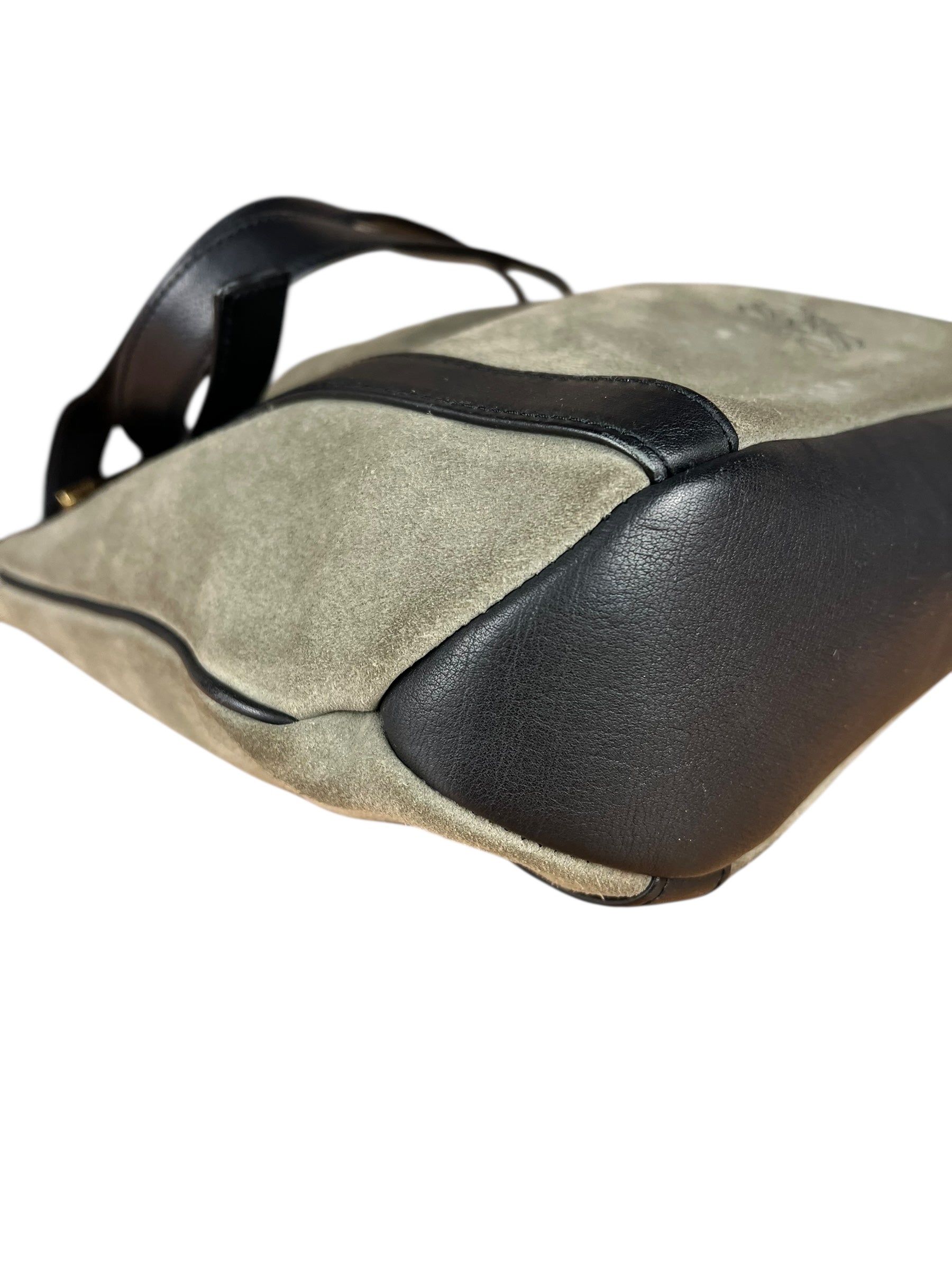 Loewe Suede Anagram Shoulder Tote Olive