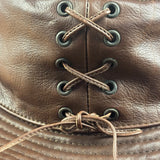 Hermes Vintage Brown Leather-Trimmed Motsch Bucket Hat