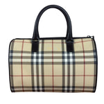 Burberry Leather Trim House Check Small Speedy Handbag